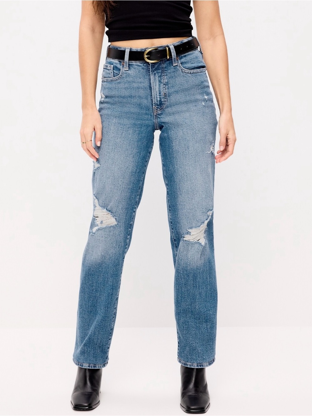 Old Navy High-Rise O.G. Loose Secret-Smooth Pockets, Size 12, Medium Wash